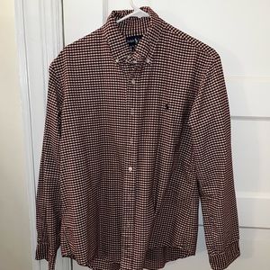 Maroon checkered long-sleeve Polo by Ralph Lauren button down in large